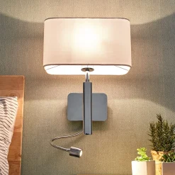 Lucande seinävalaisin Jettka, korkeus 63 cm, lukuvarsi, tekstiili