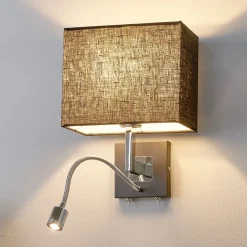 Lucande seinävalaisin Rebekka, 31 cm, musta, LED-lukuvarsi