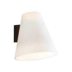 Lucande seinävalaisin Timido, valkoinen/musta, lasia, 16,5 cm korkeus