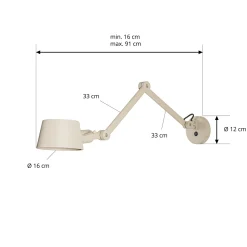 Lucande Silka-seinävalaisin, 91 cm, beige, säädettävä, E27