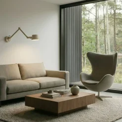 Lucande Silka-seinävalaisin, 91 cm, beige, säädettävä, E27