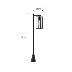 Lucande Siveta pylväsvalaisin, 100 cm korkea, musta, E27, IP65