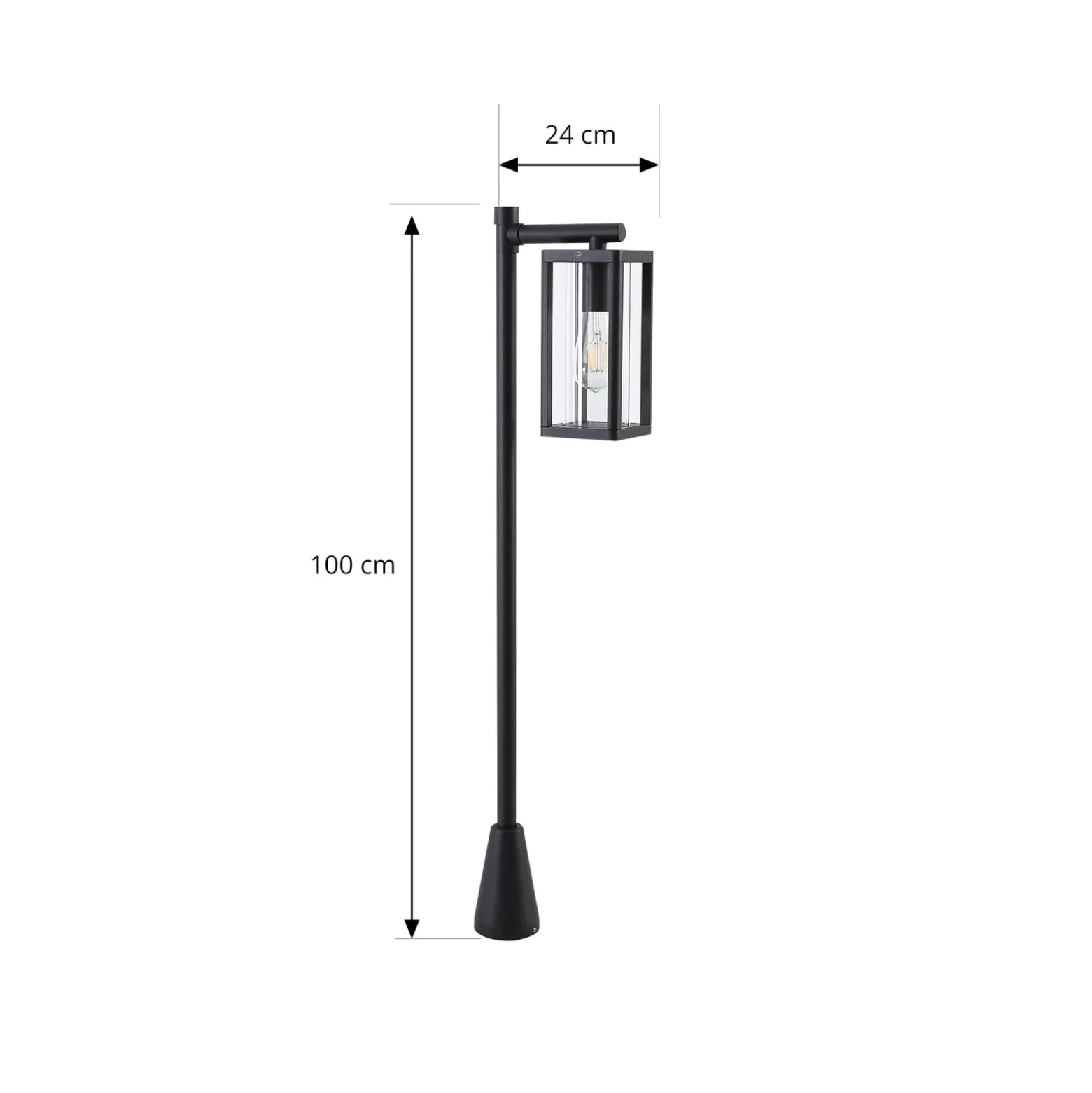 Lucande Siveta pylväsvalaisin, 100 cm korkea, musta, E27, IP65
