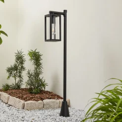 Lucande Siveta pylväsvalaisin, 100 cm korkea, musta, E27, IP65