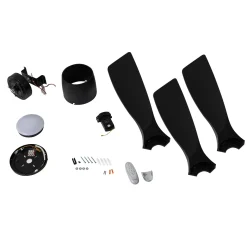 Lucande Smart LED-kattotuuletin Moneno, musta, DC, Tuya