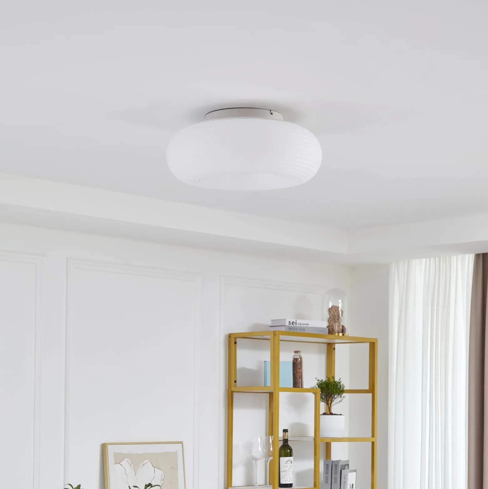 Lucande Smart LED kattovalaisin Bolti, valkoinen, RGBW, CCT, Tuya