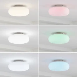 Lucande Smart LED kattovalaisin Bolti, valkoinen, RGBW, CCT, Tuya