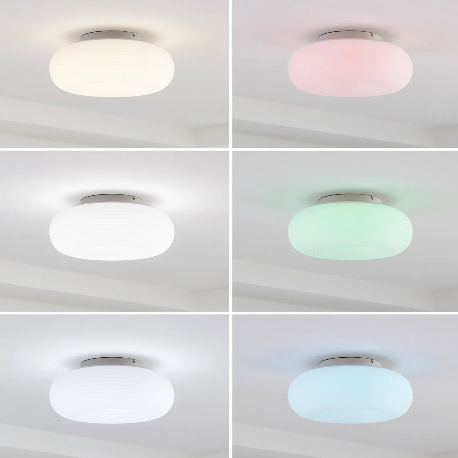 Lucande Smart LED kattovalaisin Bolti, valkoinen, RGBW, CCT, Tuya
