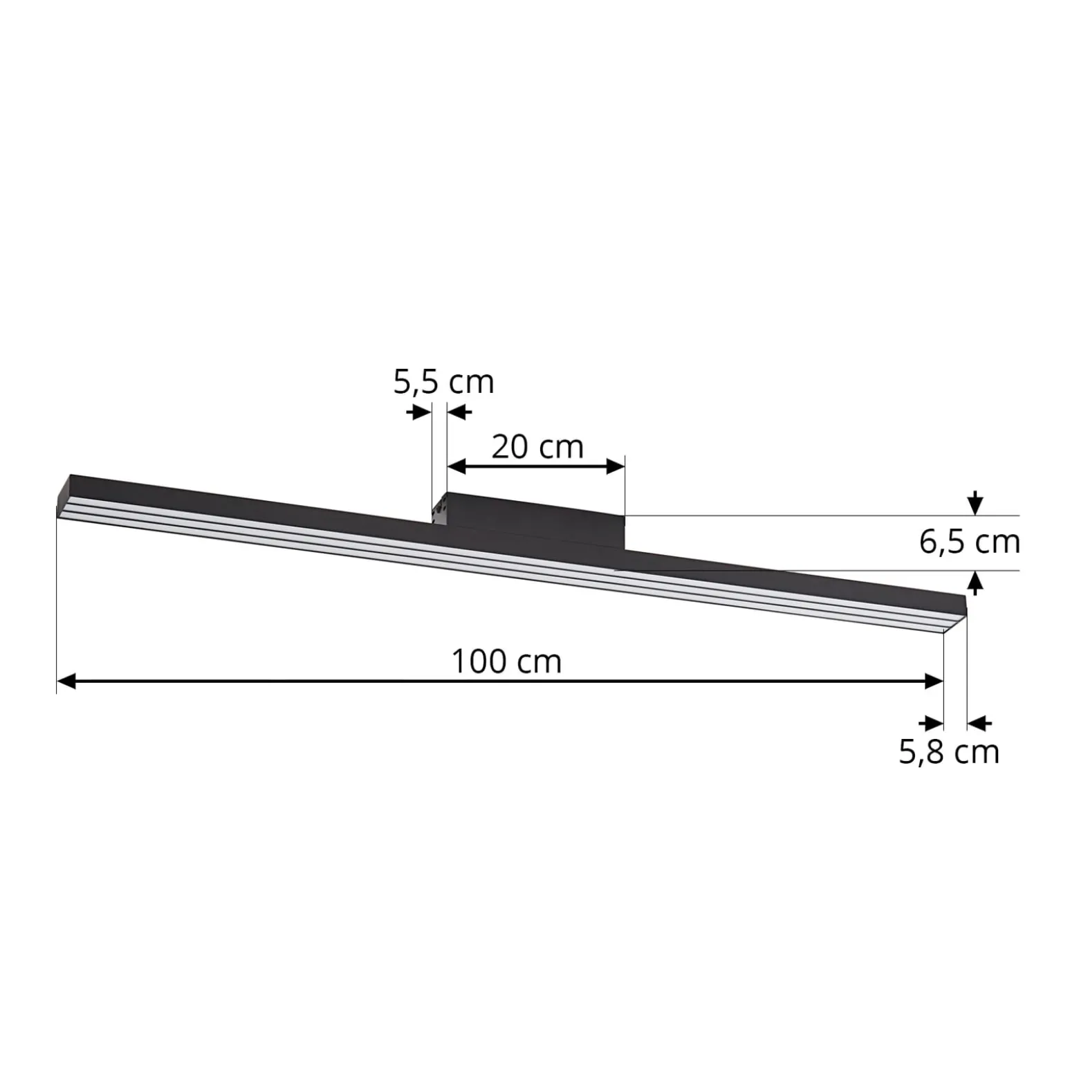 Lucande Smart LED kattovalaisin Leicy musta 5,8 cm RGB CCT