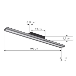 Lucande Smart LED kattovalaisin Leicy musta 8 cm RGB CCT