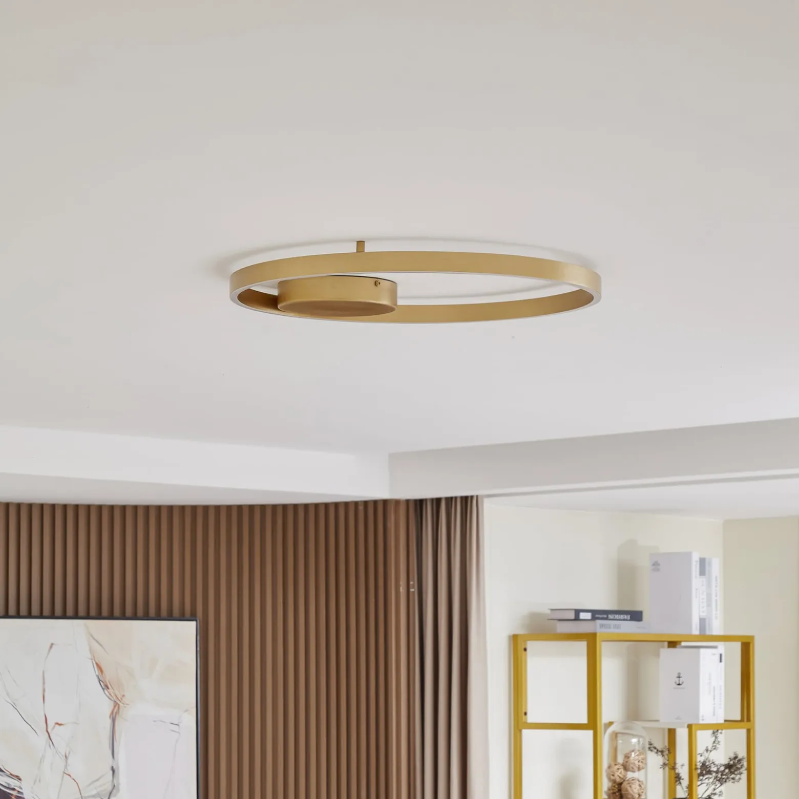 Lucande Smart LED kattovalaisin Moise, kulta, CCT, Tuya