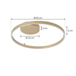 Lucande Smart LED kattovalaisin Moise, kulta, CCT, Tuya