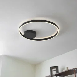 Lucande Smart LED -kattovalaisin Moise, musta, CCT, Tuya