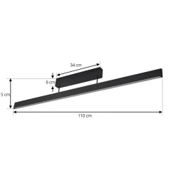 Lucande Smart LED-kattovalaisin Mylosh, musta, CCT, Tuya