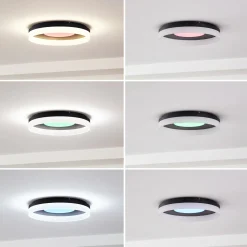 Lucande Smart LED-kattovalaisin Squillo musta Tuya RGBW CCT