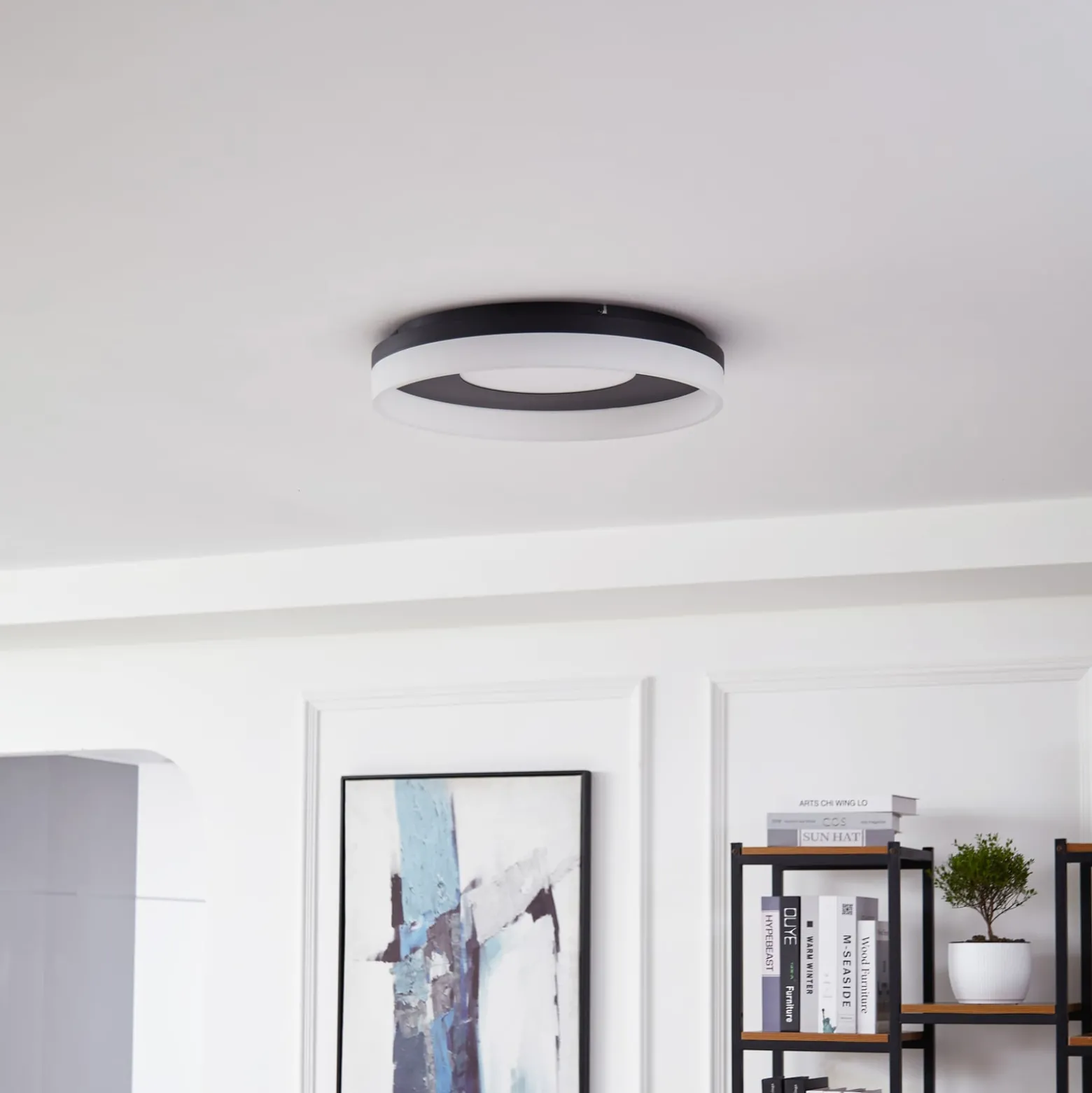 Lucande Smart LED-kattovalaisin Squillo musta Tuya RGBW CCT
