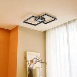 Lucande Smart LED-kattovalaisin Tjado, 85cm, musta, RGB, CCT