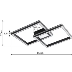 Lucande Smart LED-kattovalaisin Tjado, 85cm, musta, RGB, CCT