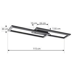Lucande Smart LED-kattovalaisin Tjado 115 cm musta RGB CCT