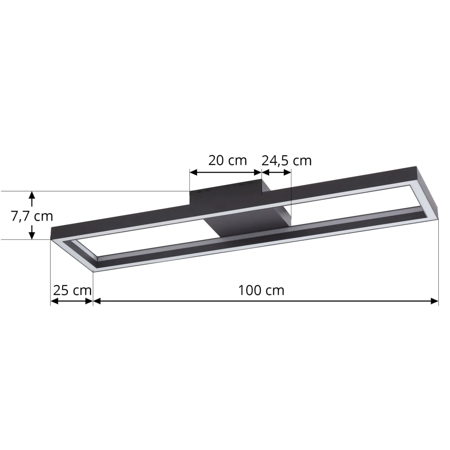 Lucande Smart LED-kattovalaisin Tjado, 100 cm, musta, RGBW