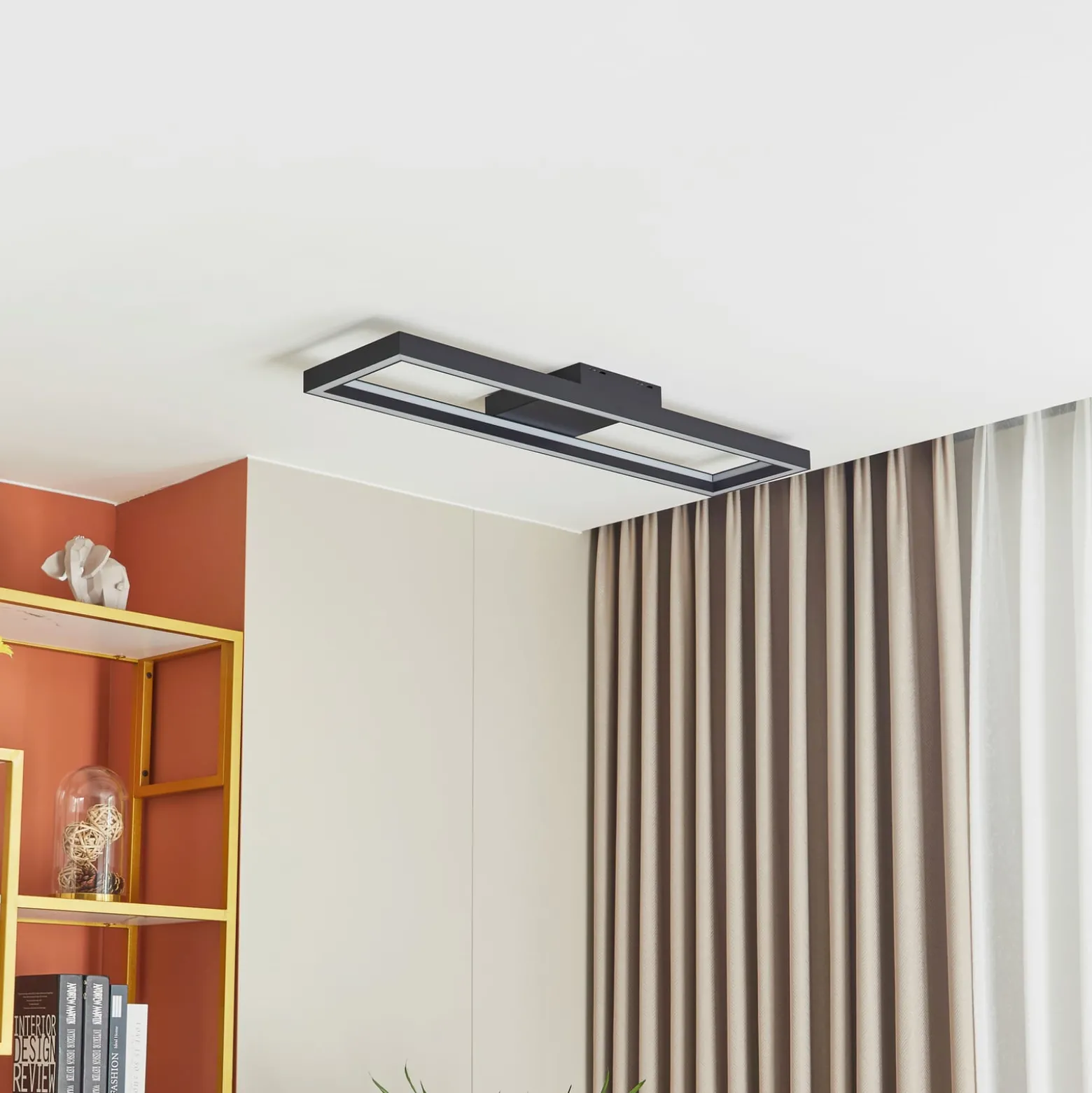 Lucande Smart LED-kattovalaisin Tjado, 100 cm, musta, RGBW