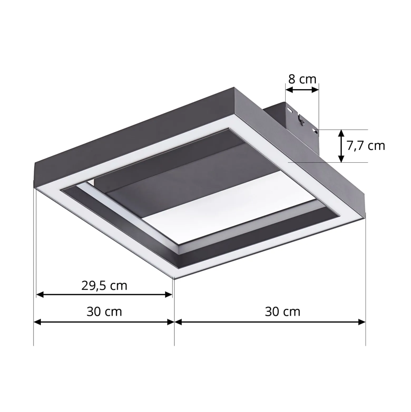Lucande Smart LED-kattovalaisin Tjado, 30 cm, musta, RGBW