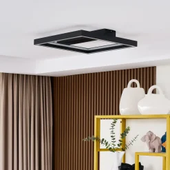Lucande Smart LED-kattovalaisin Tjado, 50 cm, musta, RGBW