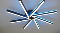 Lucande Smart LED-kattovalaisin Tjado, Ø70 cm, musta, RGBW