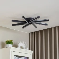 Lucande Smart LED-kattovalaisin Tjado, Ø70 cm, musta, RGBW