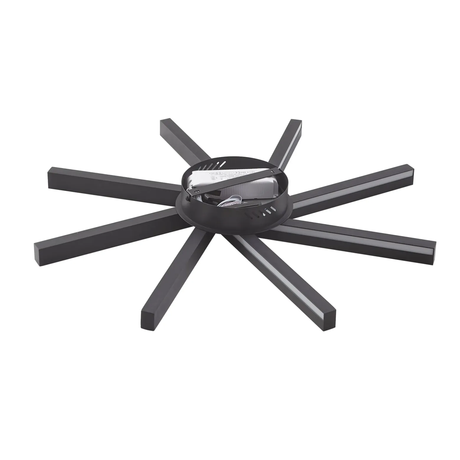 Lucande Smart LED-kattovalaisin Tjado, Ø70 cm, musta, RGBW