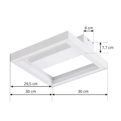 Lucande Smart LED-kattovalaisin Tjado, 30 cm, valkoinen, RGBW