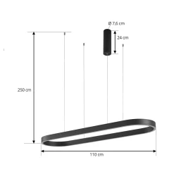 Lucande Smart LED-riippuvalaisin Melinay, musta, CCT, Tuya