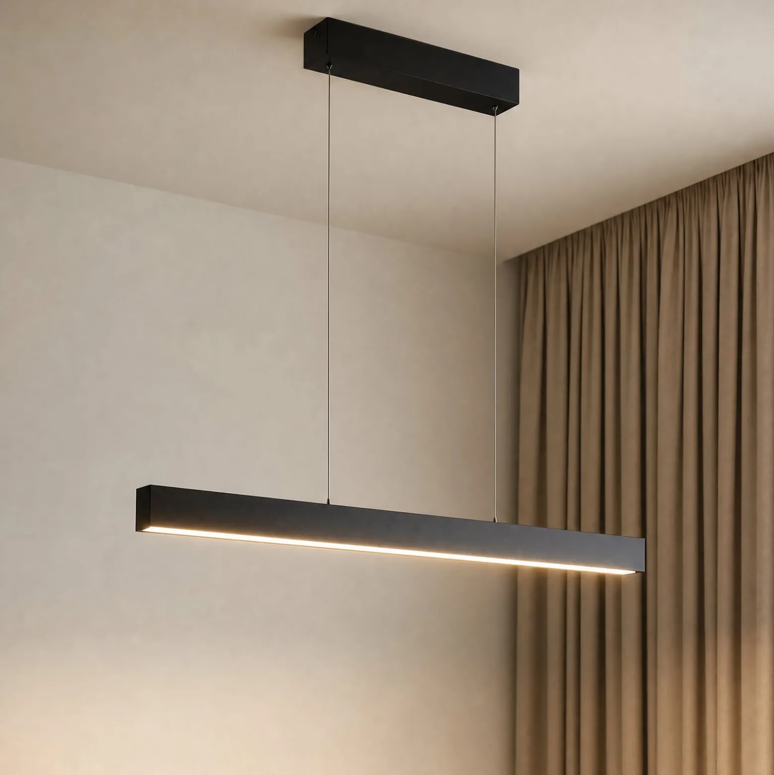 Lucande Smart LED-riippuvalaisin Mylosh, musta, CCT, Tuya