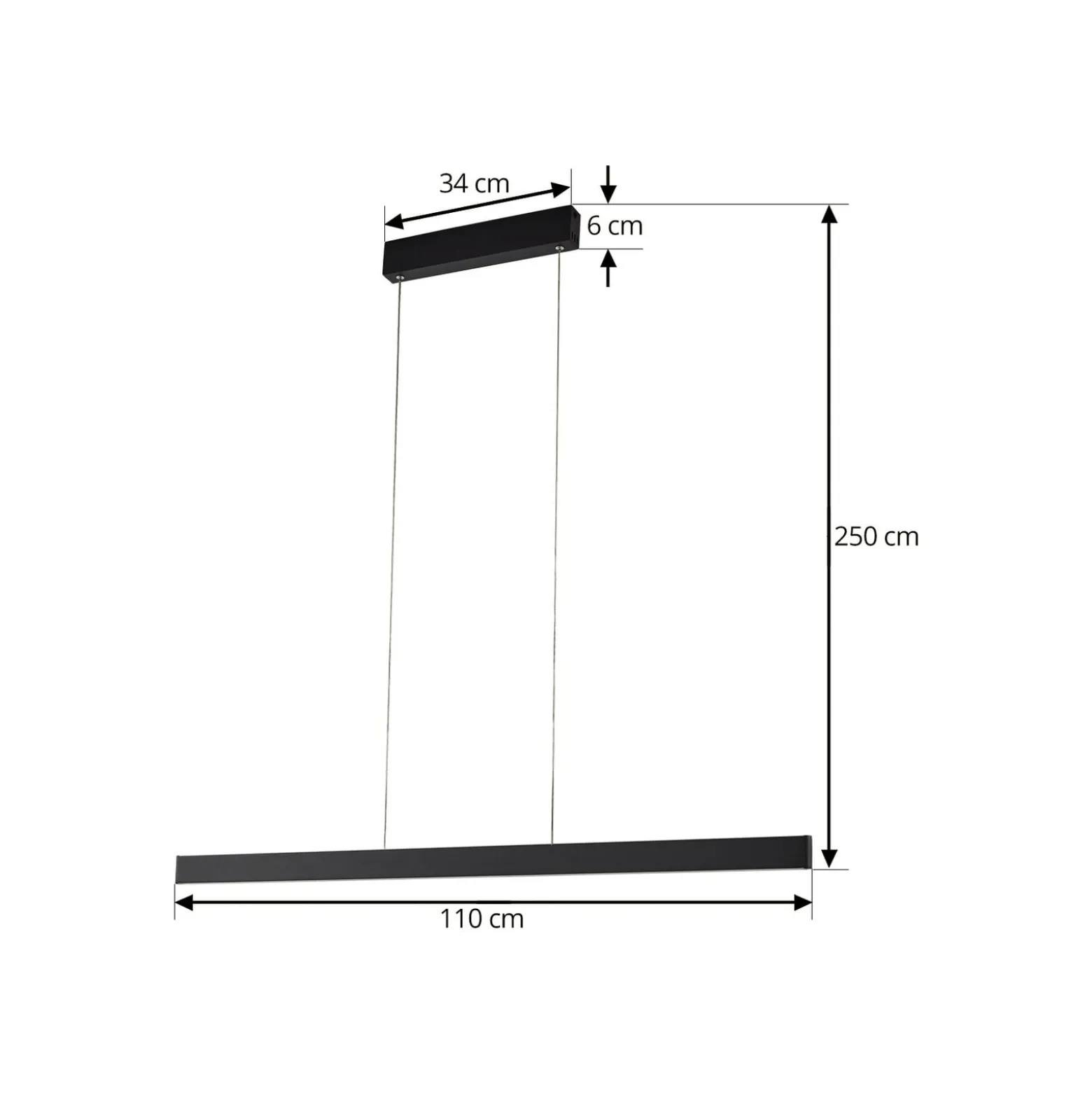 Lucande Smart LED-riippuvalaisin Mylosh, musta, CCT, Tuya