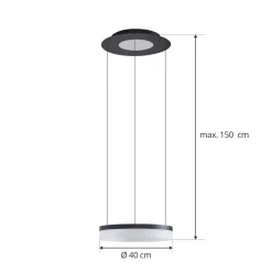Lucande Smart LED-riippuvalaisin Squillo musta Tuya RGBW CCT
