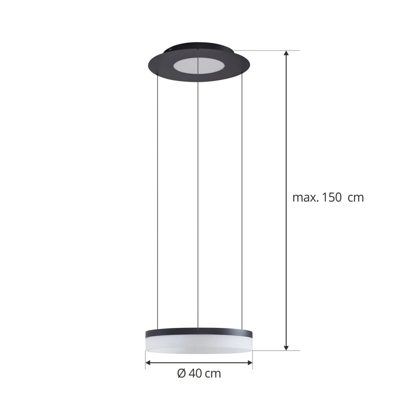Lucande Smart LED-riippuvalaisin Squillo musta Tuya RGBW CCT