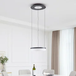 Lucande Smart LED-riippuvalaisin Squillo musta Tuya RGBW CCT