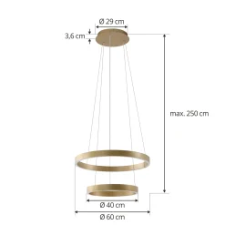 Lucande Smart LED-riippuvalaisin Yonam, kulta, 2-valo, Tuya