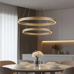 Lucande Smart LED-riippuvalaisin Yonam, kulta, 2-valo, Tuya