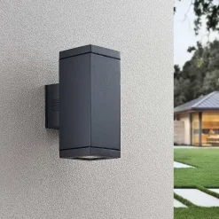 Lucande Stani -ulkoseinävalaisin, E27, 2-lamp.