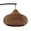 Lucande Taniola -lattiavalaisin ulos, beige, rottinki, 195 cm, IP44
