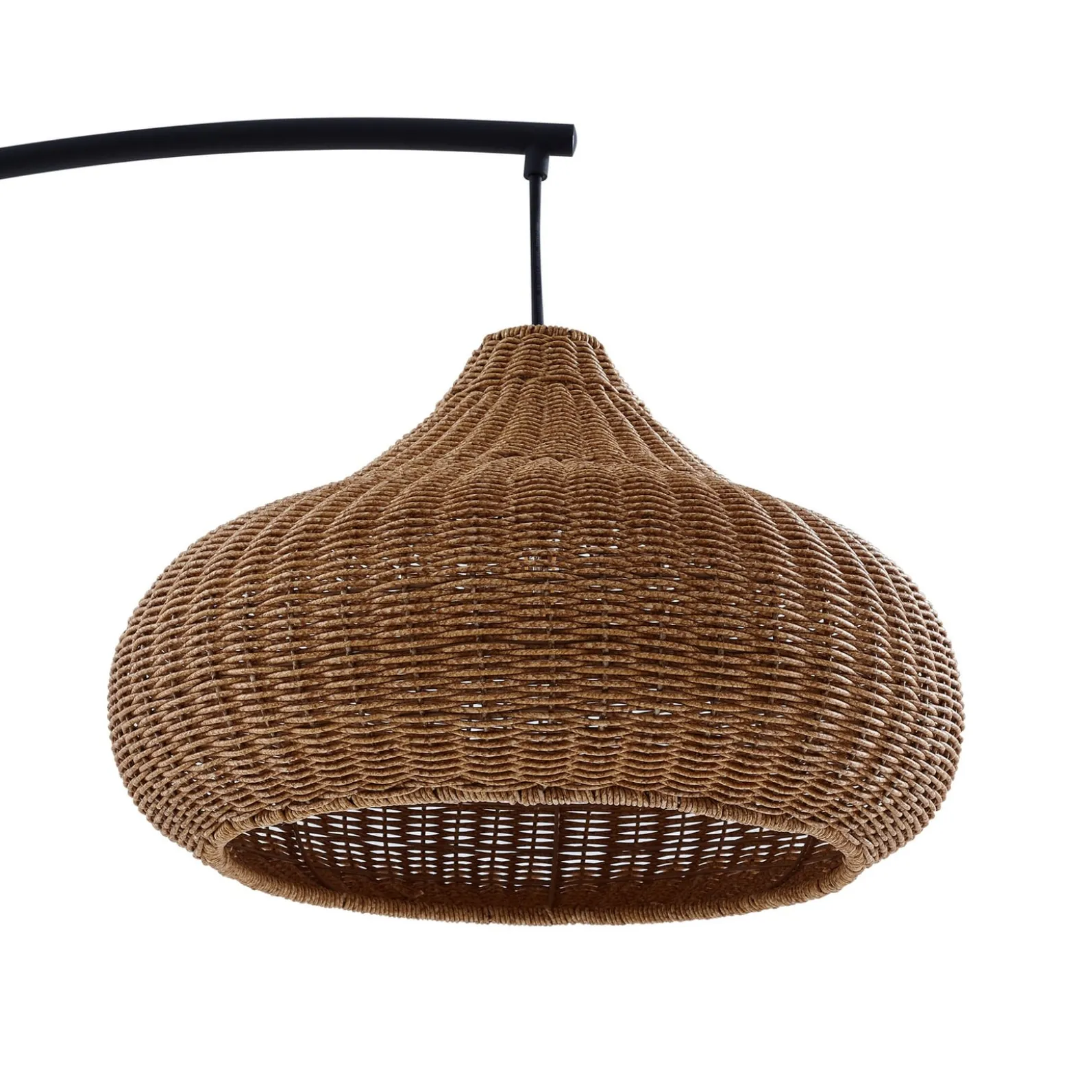 Lucande Taniola -lattiavalaisin ulos, beige, rottinki, 195 cm, IP44