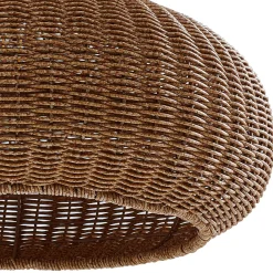 Lucande Taniola -lattiavalaisin ulos, beige, rottinki, 195 cm, IP44