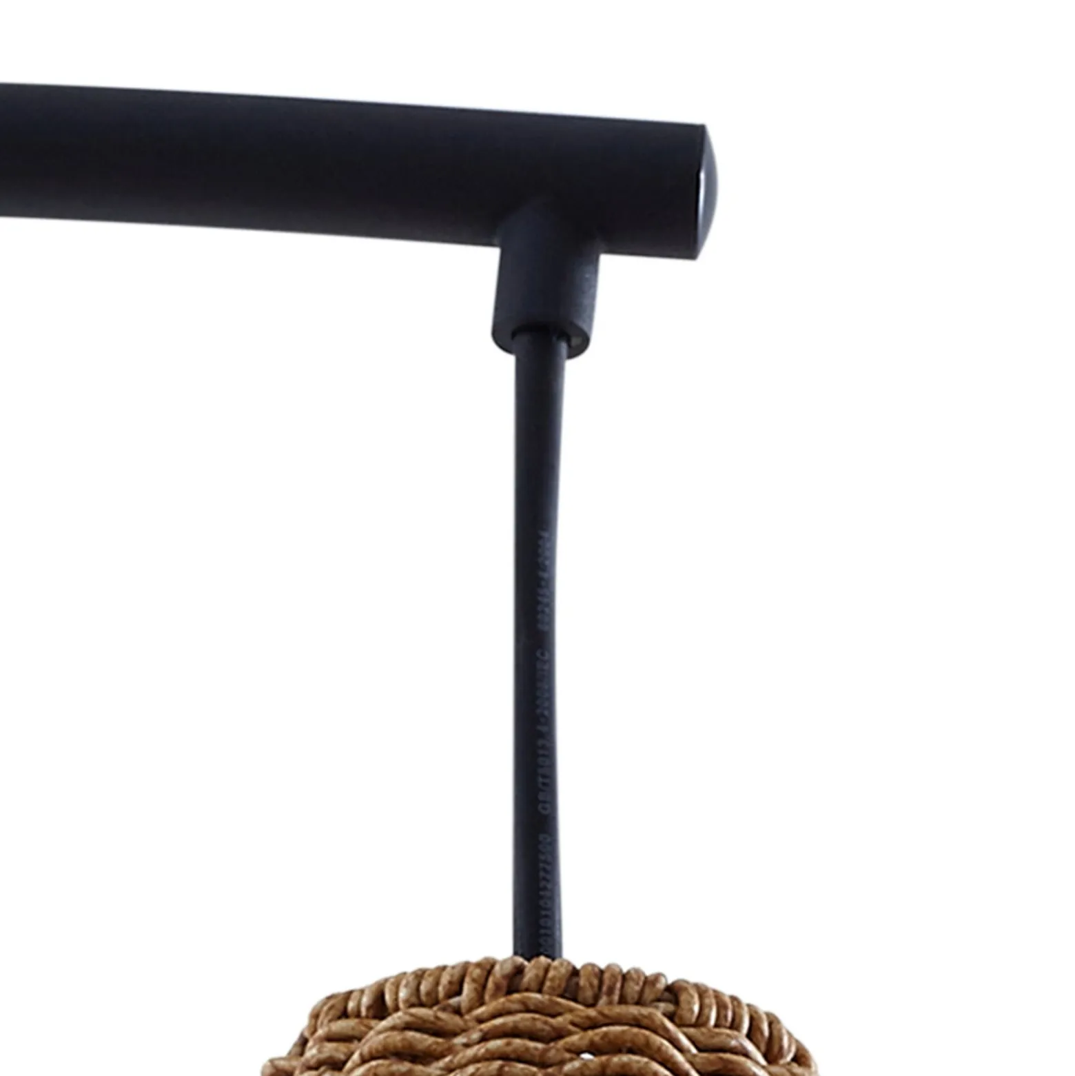 Lucande Taniola -lattiavalaisin ulos, beige, rottinki, 195 cm, IP44