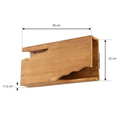 Lucande Tarry-seinävalaisin, puu, leveys 45 cm, 2 x E14