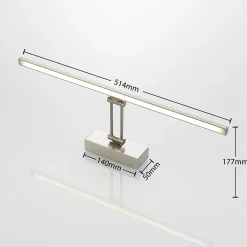 Lucande Thibaud -LED-tauluvalaisin nikkeli, 51,4cm