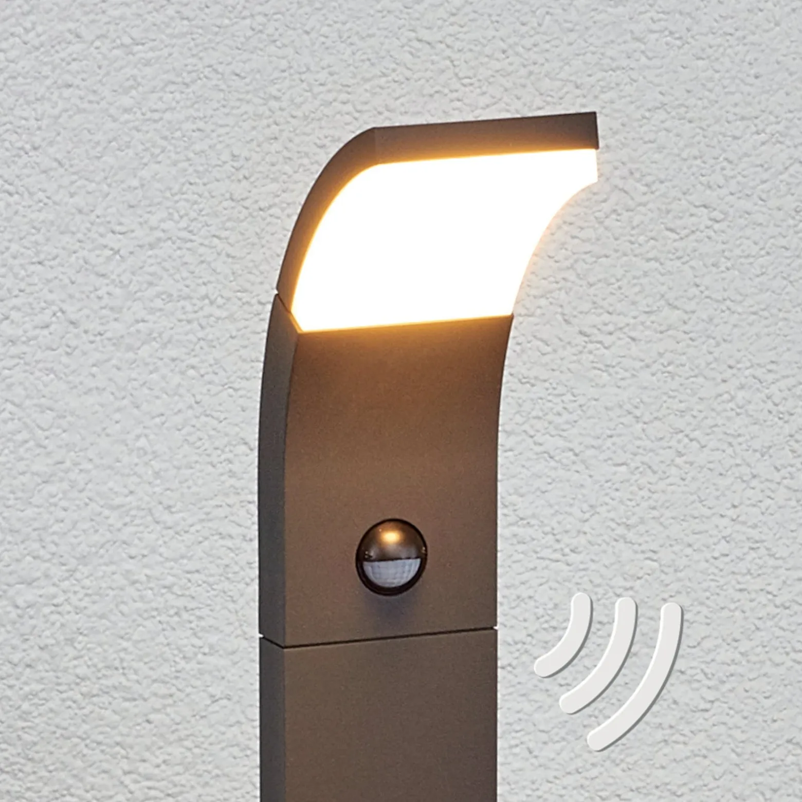Lucande Timm LED-pylväsvalaisin, sensori, 100cm, antrasiitti, IP54
