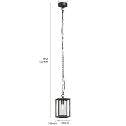 Lucande ulkoriippuvalaisin Ferda, 25 cm, antrasiitti, IP44