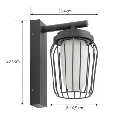 Lucande ulkoseinävalaisin Chandan, 30 cm, antrasiitti, alumiini