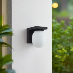 Lucande ulkoseinävalaisin Ovaali, lasi, tummanharmaa, IP65